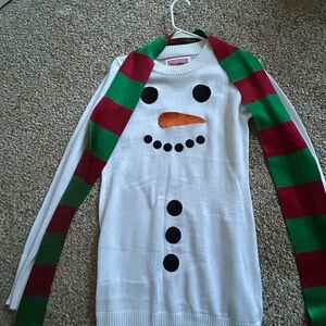 Super cute snowman sweater dress or long sweater to wear with leggings!